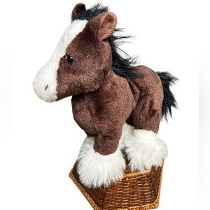 Webkinz GANZ Cab & Saki Clydesdale Horse no Code Toy Plush